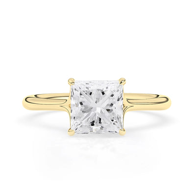 1.0 CT Princess Cut Solitaire Moissanite Engagement Ring