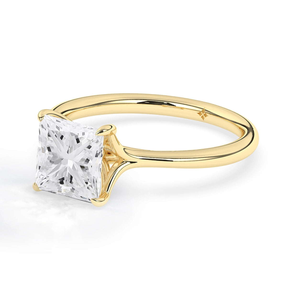 1.0 CT Princess Cut Solitaire Moissanite Engagement Ring