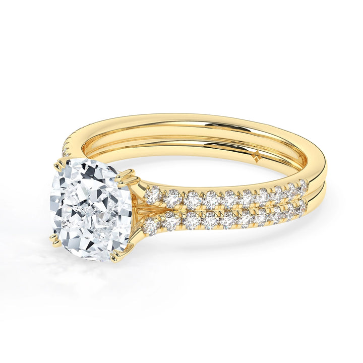 2.0 CT Elongated Cushion Cut Split Shank Moissanite Engagement Ring