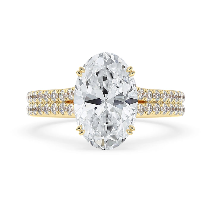 3.0 CT Oval Cut Moissanite Diamond Split-Shank Engagement Ring