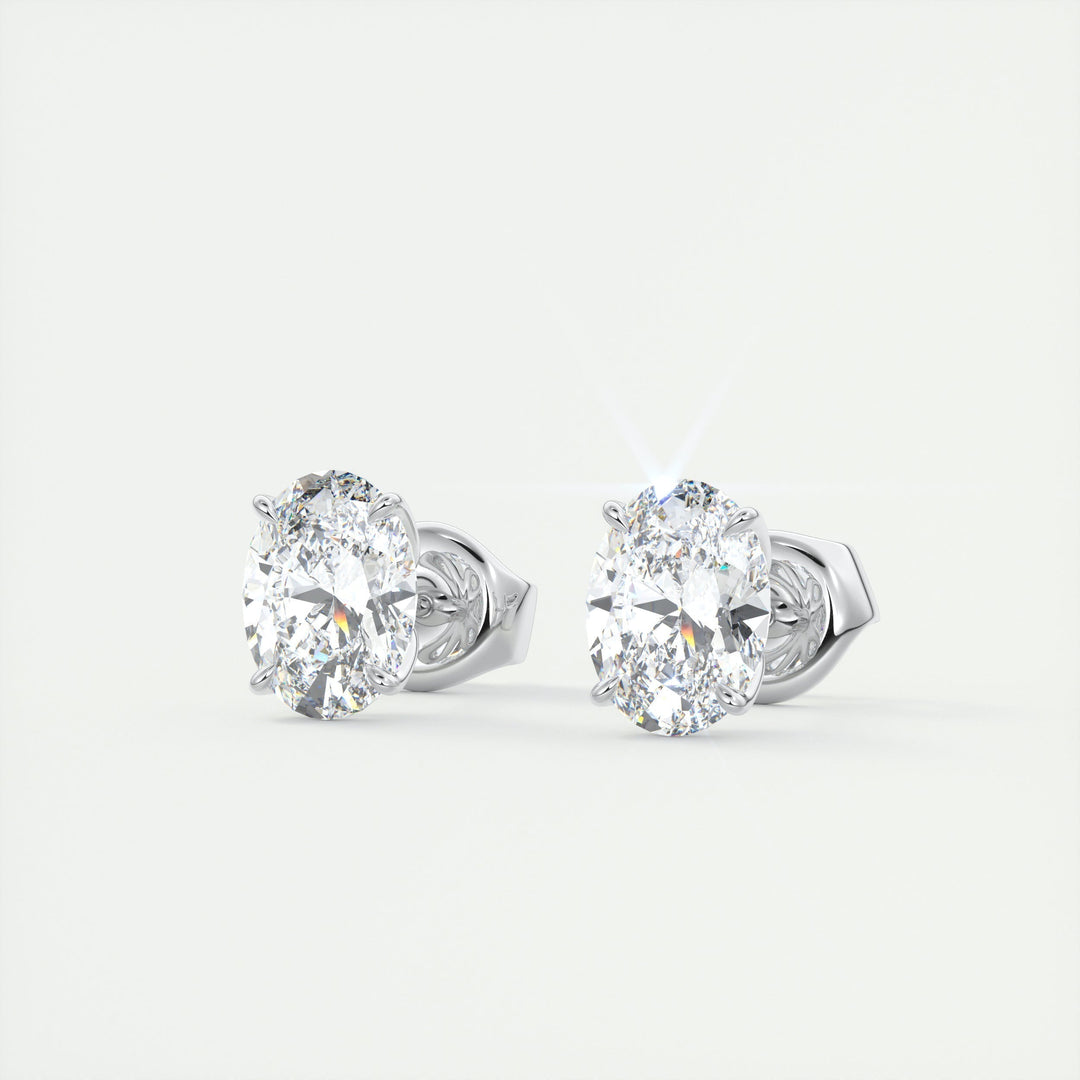 1.0 CT Oval Solitaire G/VS Lab Grown Diamond Earrings