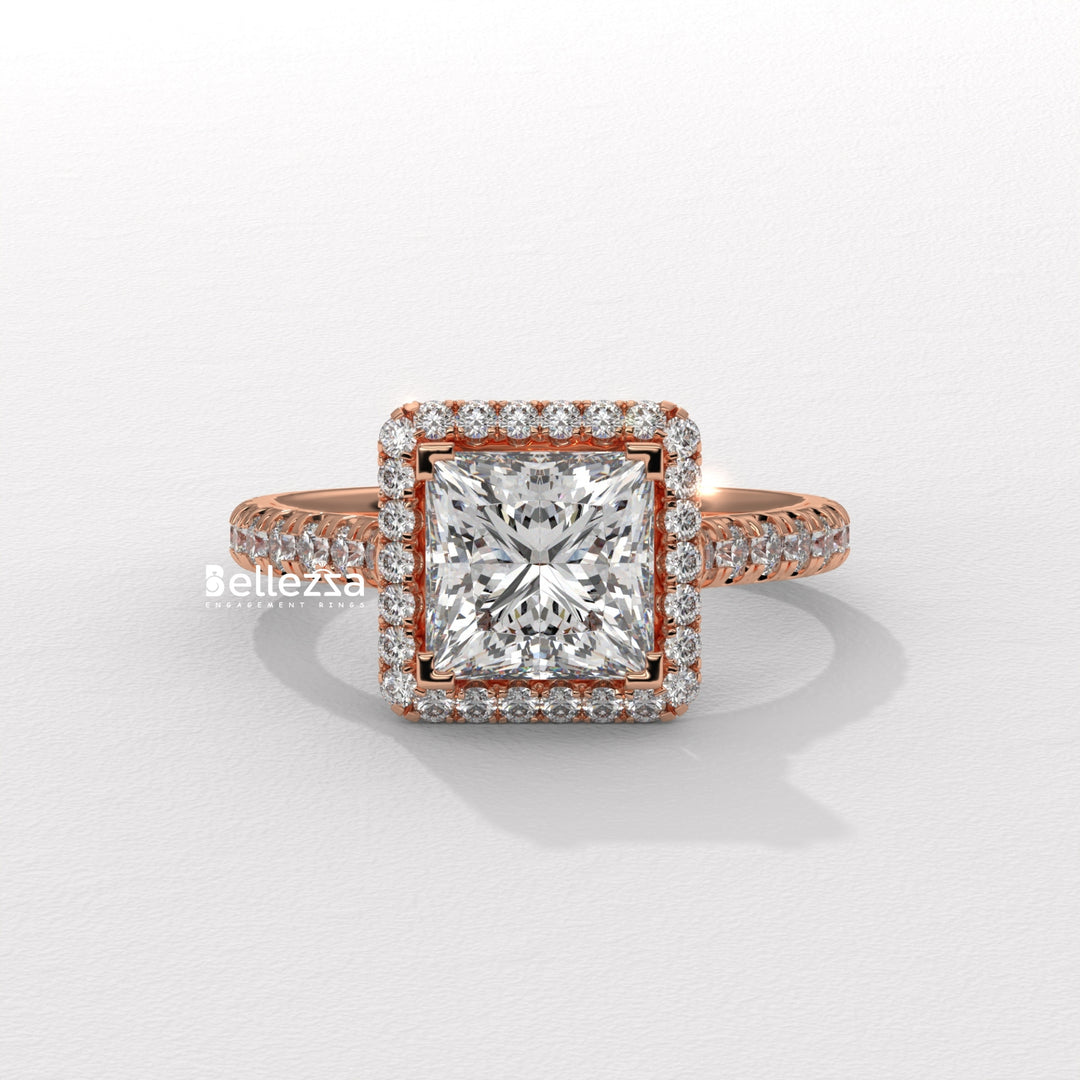 vintage halo diamond ring, modern halo engagement ring, dainty halo setting ring, elegant halo diamond ring, halo solitaire engagement ring