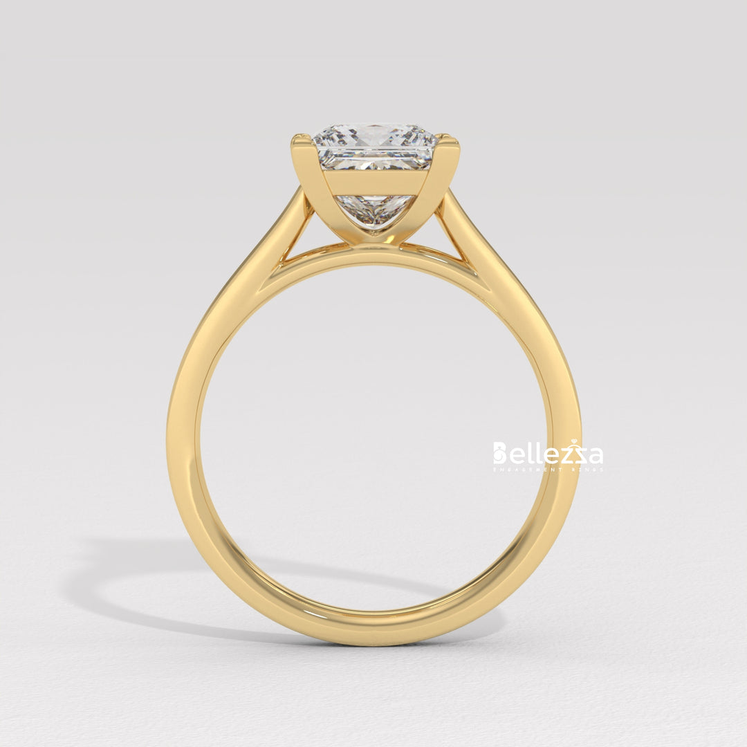 1.0-2.0CT Priness Diamond Pave Setting Lab Grown Engagement Ring