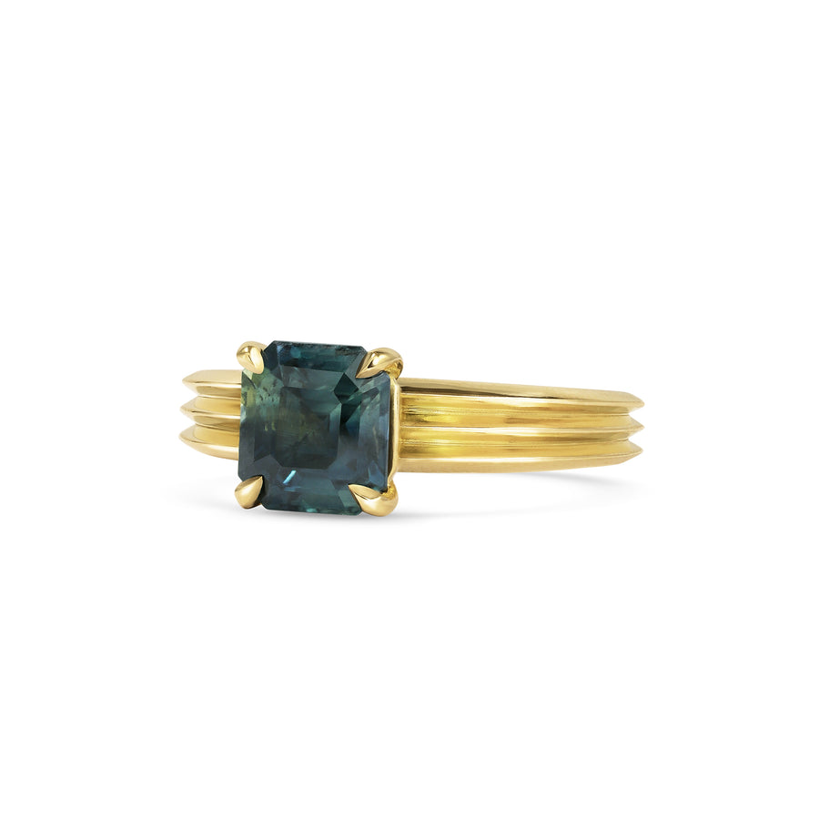 2.0CT c Asscher Cut Unique Wide Band Lab Grown Engagement Ring