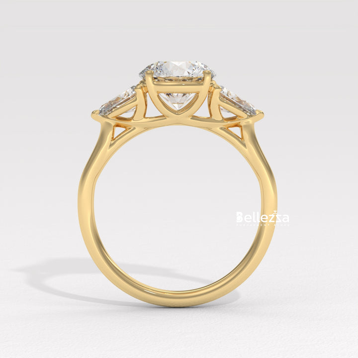 1.50-2.50CT Round Diamond Three Stone Lab Grown Engagement Ring