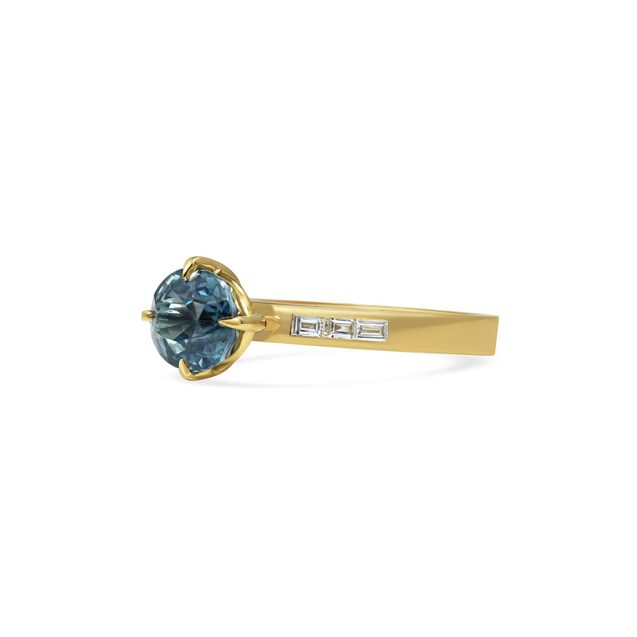 2.50CT Oval Cut Teal Sapphire Unique Change Set Lab Grown Engagement Ring