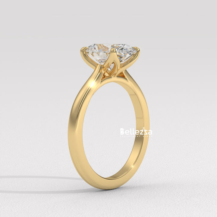 1.0-2.0CT Oval Diamond Solitaire Setting Lab Grown Engagement Ring
