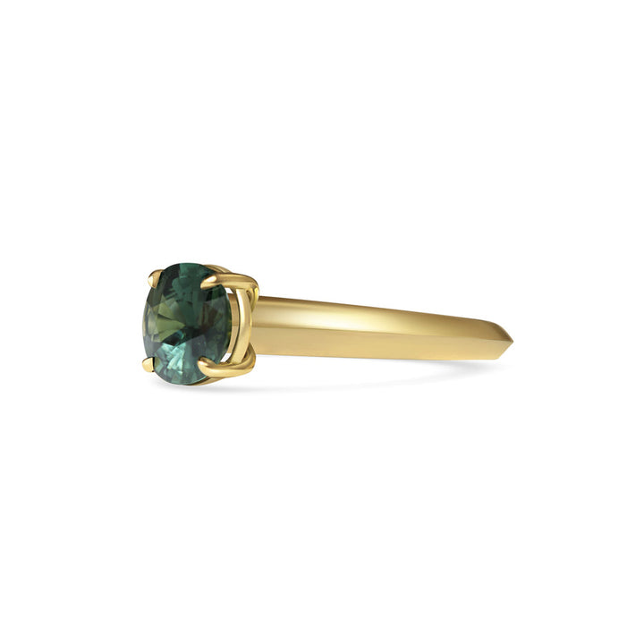 2.50CT Green Sapphire East-West Oval Diamond Solitaire Lab Grown Engagement Ring