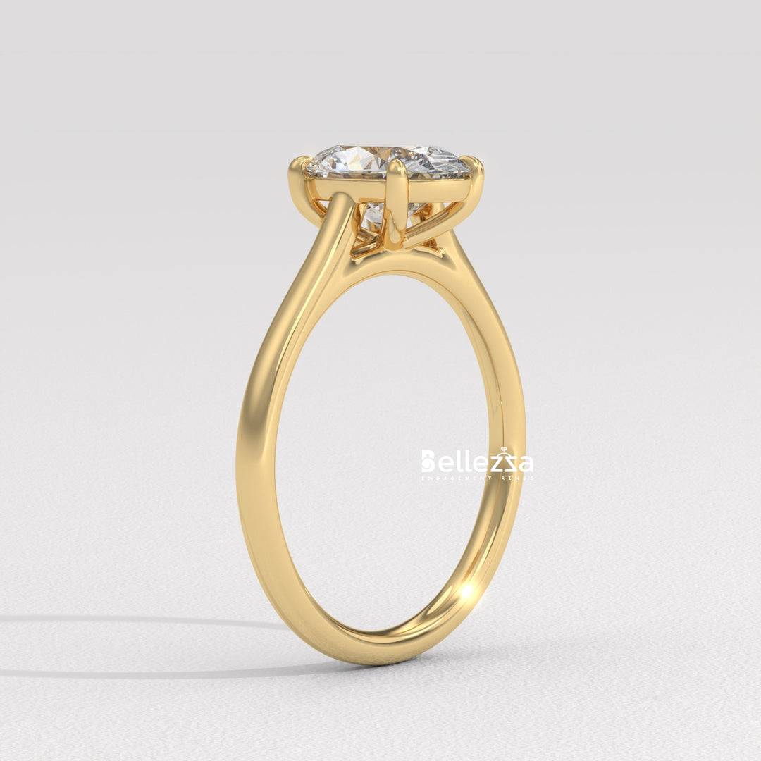 1.0-2.0CT Oval Diamond Solitaire Lab Grown Engagement Ring