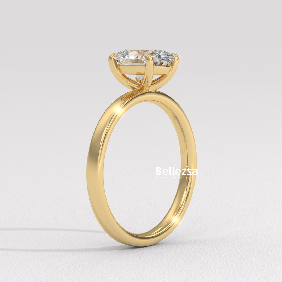 1.50-2.50CT Oval Diamond Solitaire Setting Lab Grown Engagement Ring