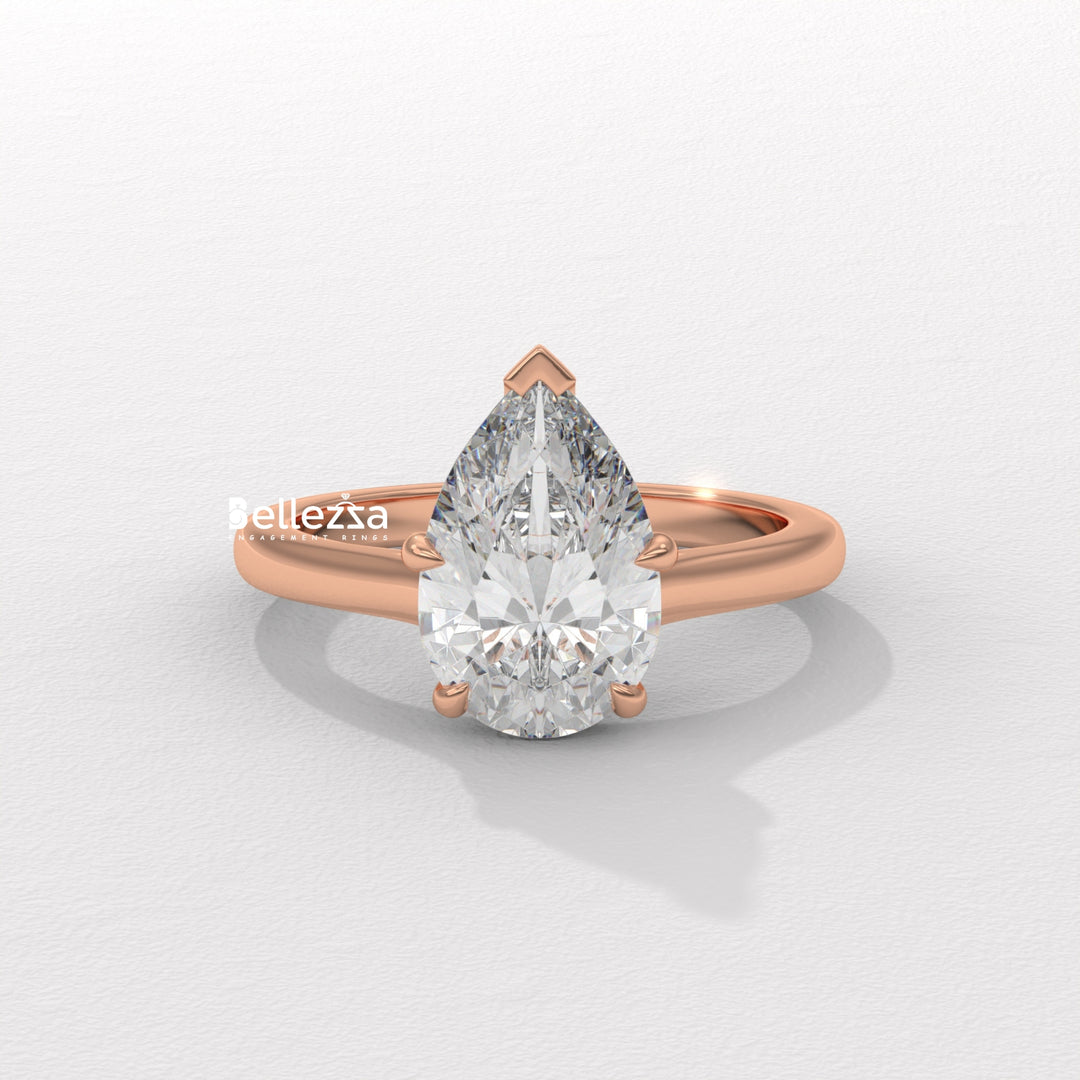 1.50-2.50CT Pear Diamond Solitaire Lab Grown Engagement Ring
