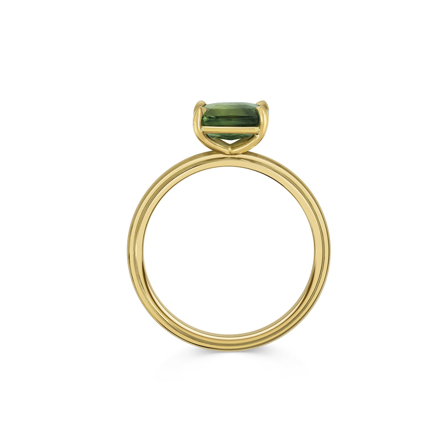 1.50CT Green Teal East-West Radiant Diamond Solitaire Lab Grown Ring