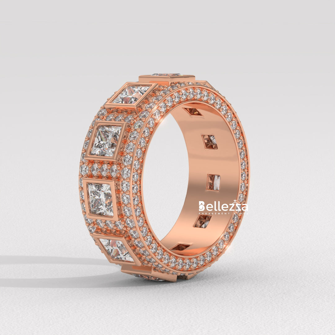 Princess & Round Diamond Eternity Lab Grown Wedding Band