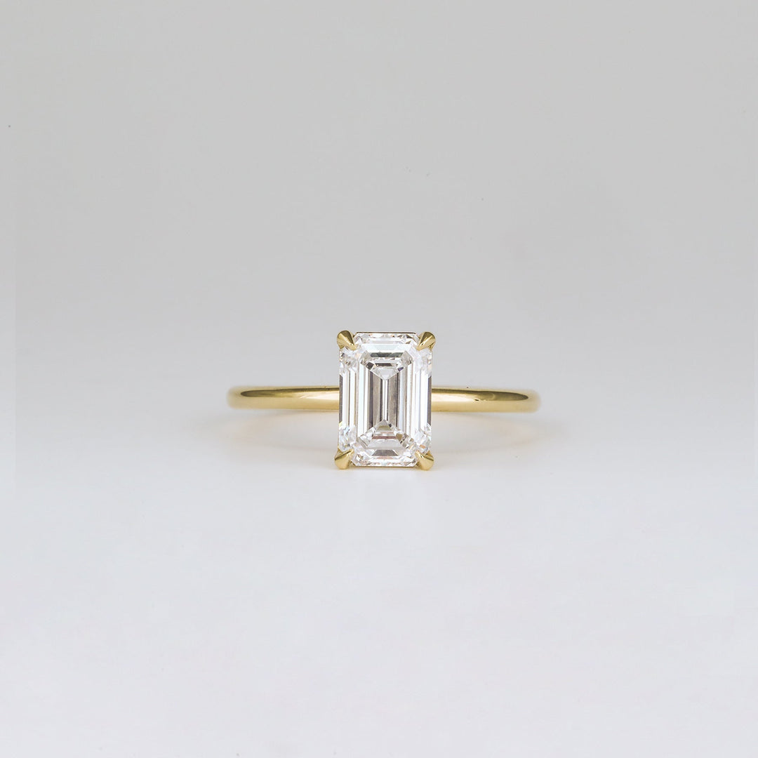 1.57 - 3.50 CT Emerald  Lab Grown Diamond Solitaire Engagement ring