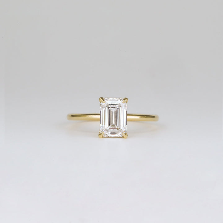 1.57 - 3.50 CT Emerald  Lab Grown Diamond Solitaire Engagement ring