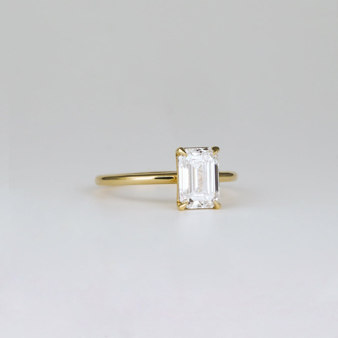 1.57 - 3.50 CT Emerald  Lab Grown Diamond Solitaire Engagement ring