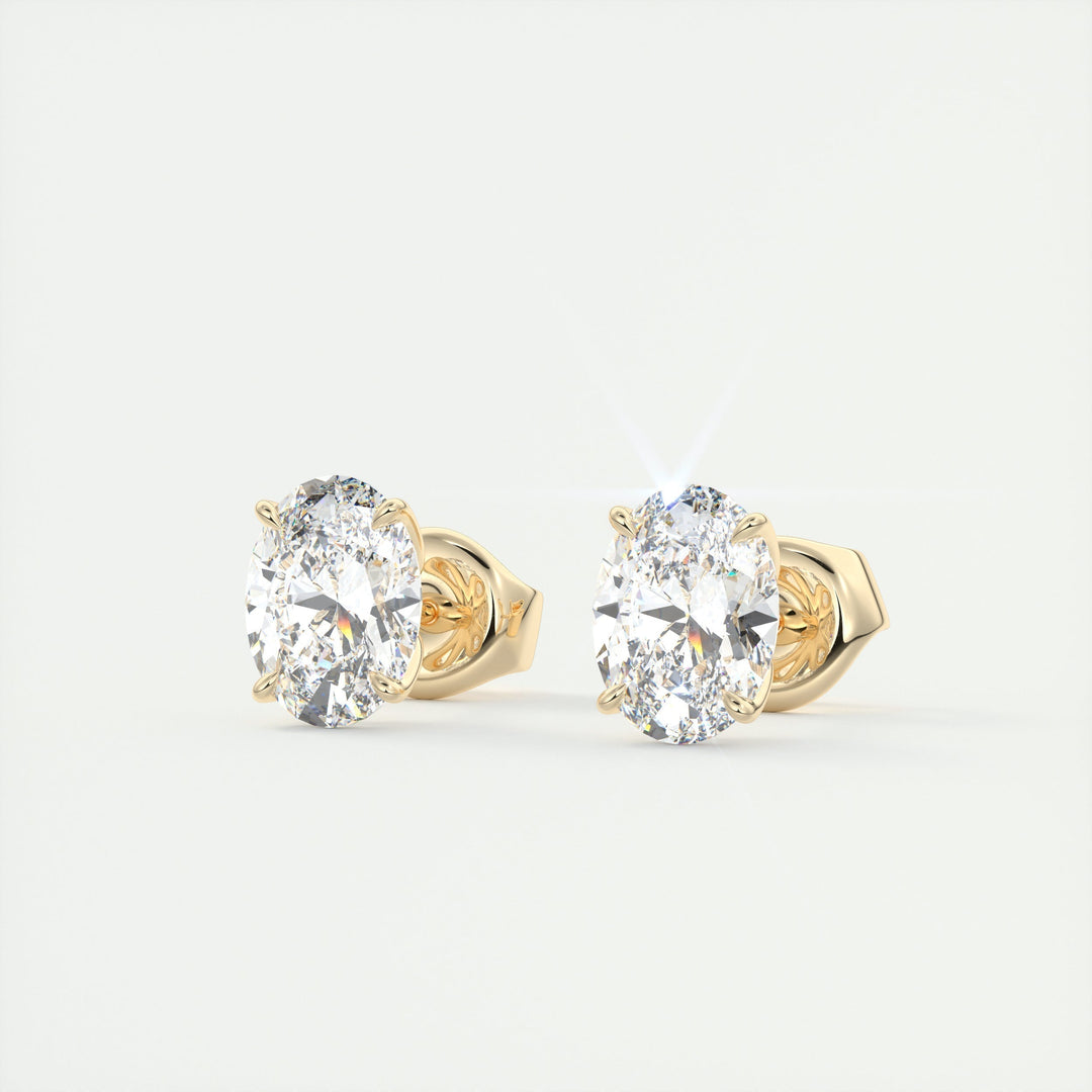 1.0 CT Oval Solitaire G/VS Lab Grown Diamond Earrings