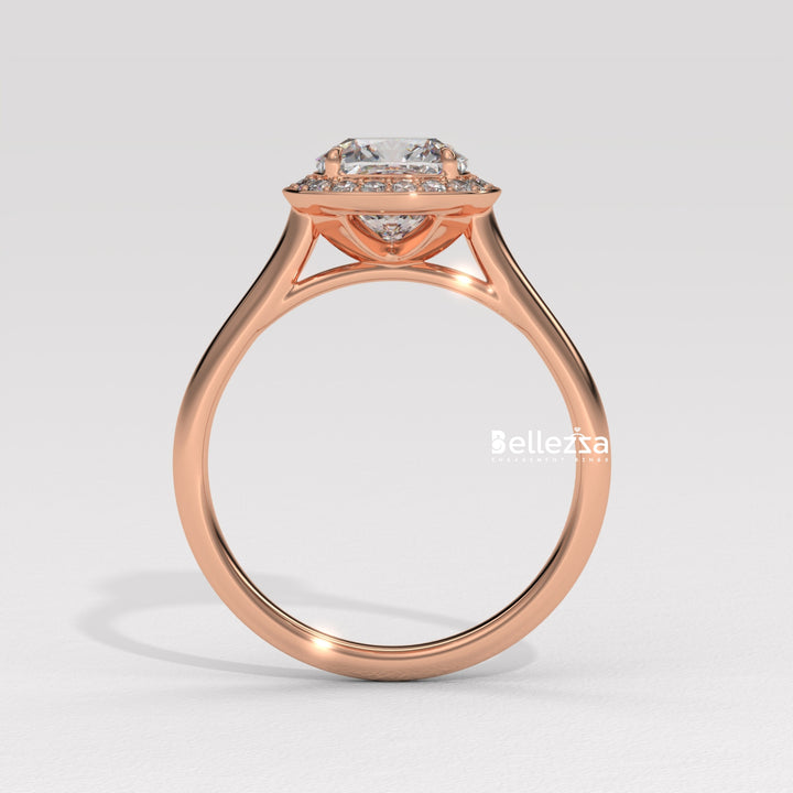 1.50-2.50CT Cushion Cut CVD Diamond Halo Setting Engagement Ring