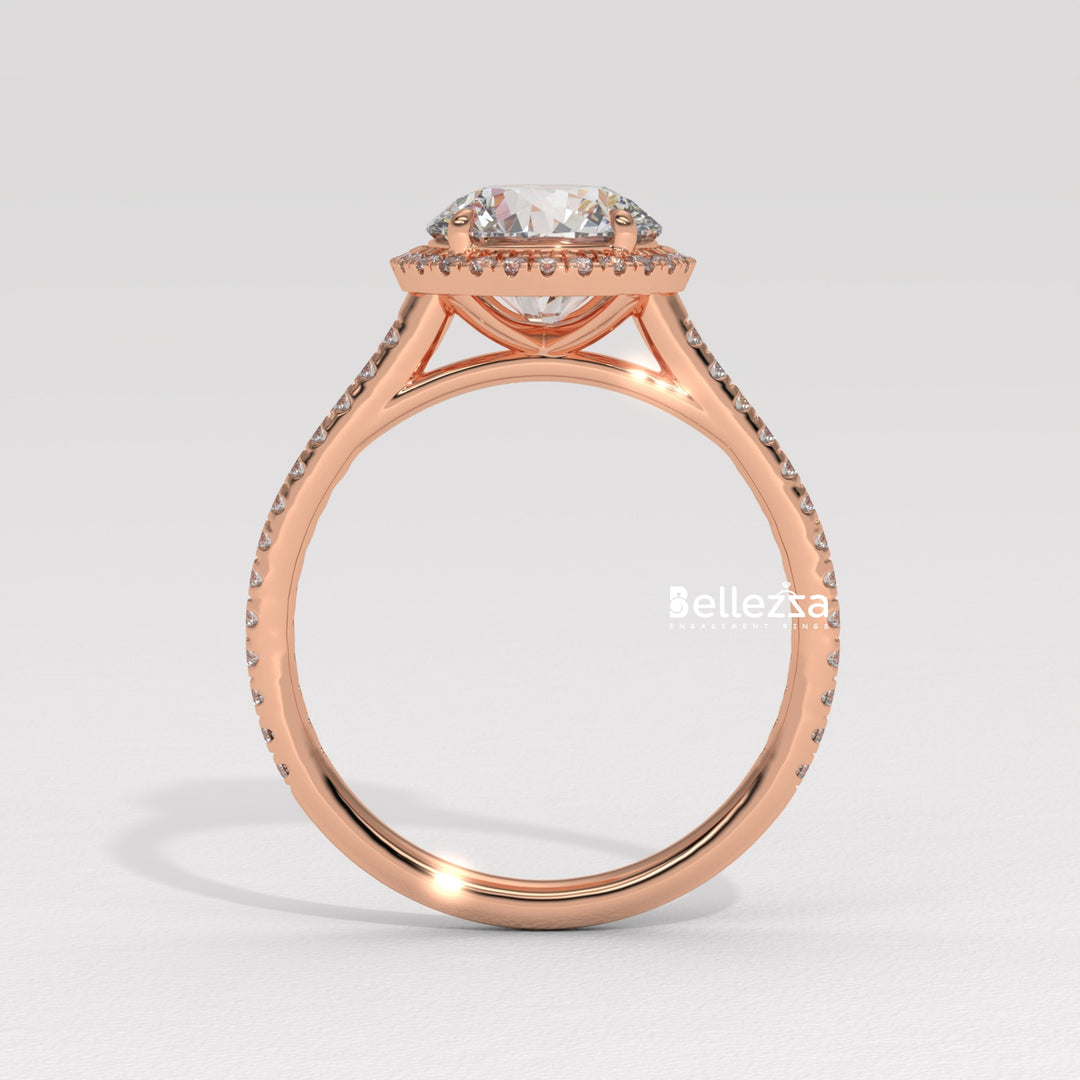 round diamond prong setting, luxury gold diamond ring, dainty round cut ring, timeless round cut ring, gold round diamond band,round cut engagement ring in gold