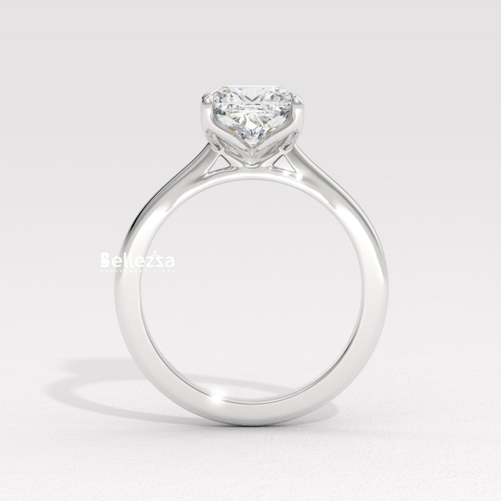 1.0-2.0CT Cushion Diamond Solitaire Setting Lab Grown Engagement Ring