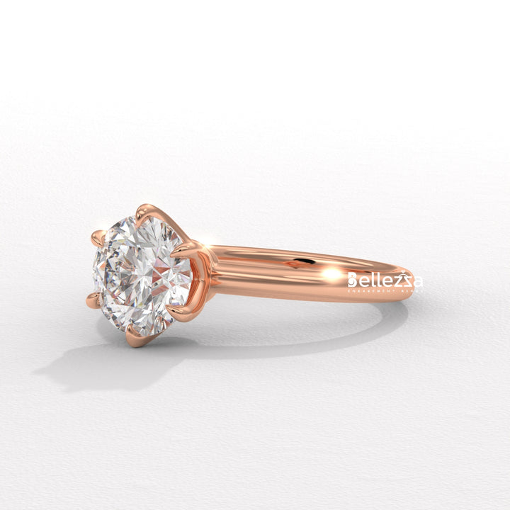 1.0-2.0CT Round Diamond Solitaire Setting Lab Grown Engagement Ring