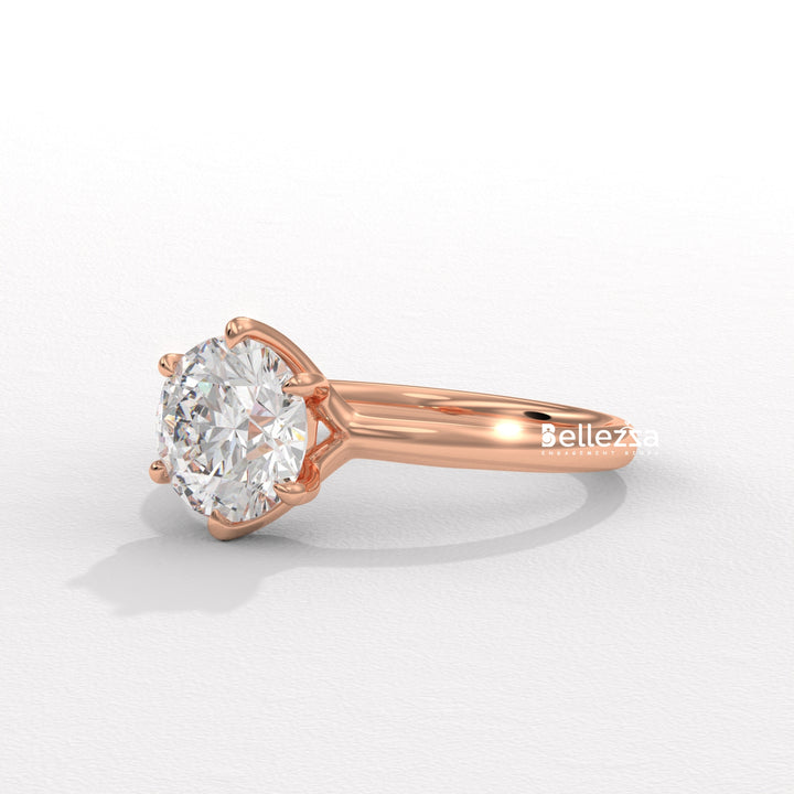 1.0-2.0CT Round Diamond Solitaire Lab Grown Engagement Ring