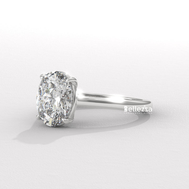 1.50-2.50CT Oval Cut CVD Diamond Hidden Diamond Engagement Ring