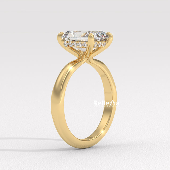 1.50-2.50CT Radiant  Cut Hidden Halo Lab Grown Engagement Ring