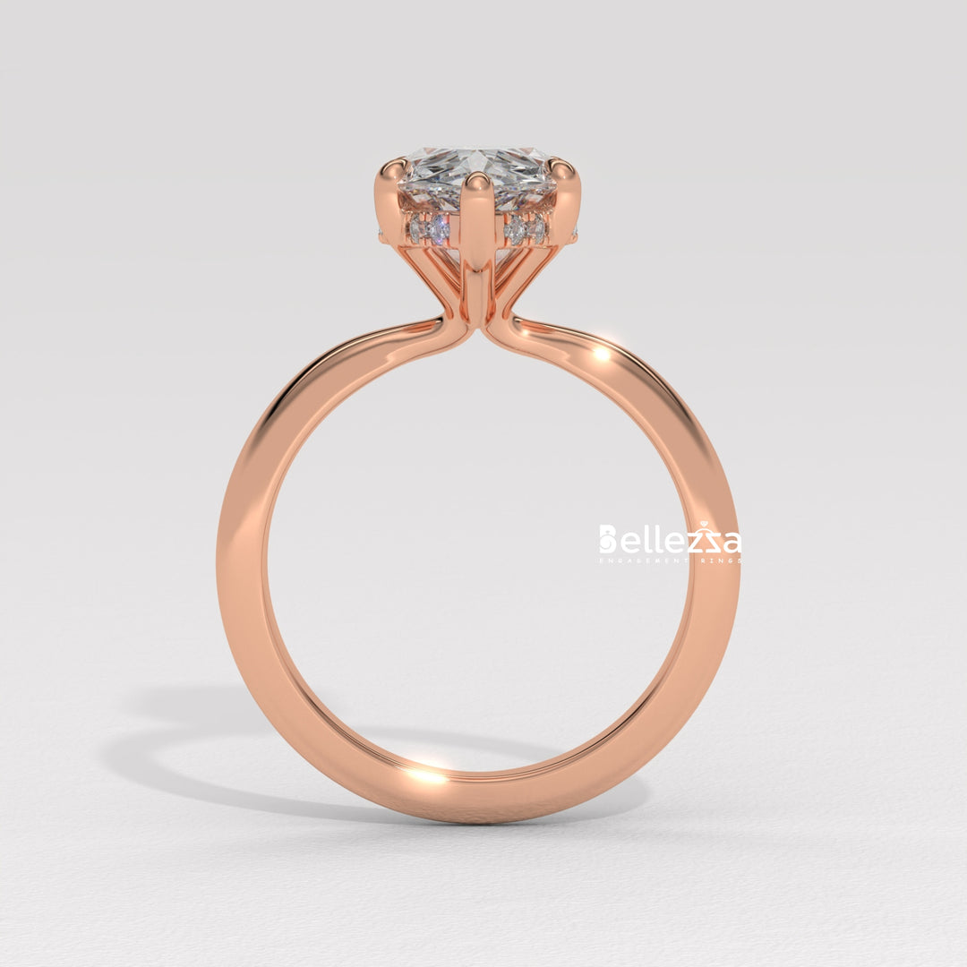 1.50-2.50CT Pear Cut Hidden Halo Lab Grown Engagement Ring