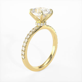2ct Oval Diamond Hidden Halo Moissanite Engagement Ring