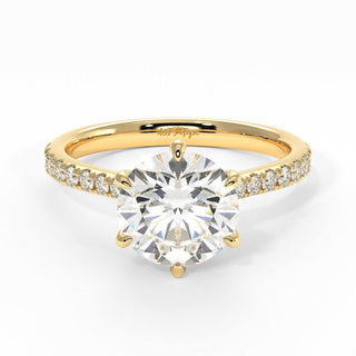 1.50ct Round Brilliant Diamond Hidden Halo Moissanite Engagement Ring