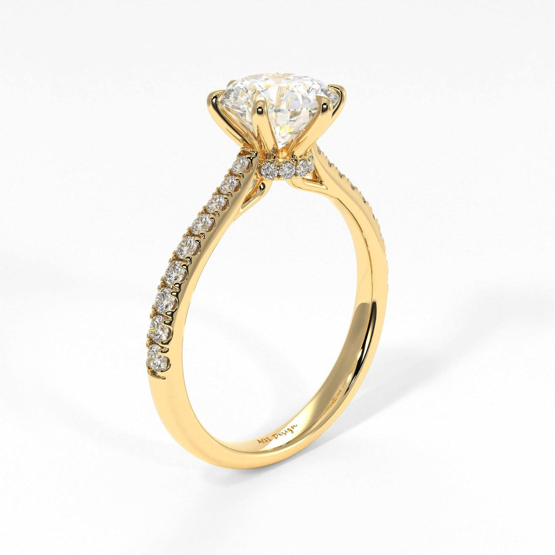 1.50ct Round Brilliant Diamond Hidden Halo Moissanite Engagement Ring