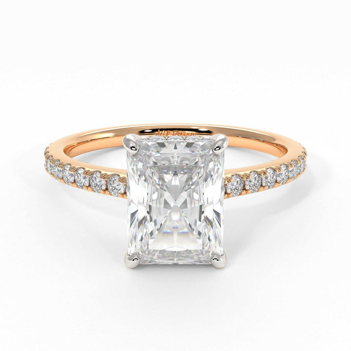 2.70ct Radiant Diamond Hidden Halo Moissanite Engagement Ring