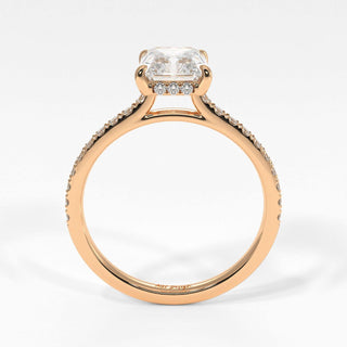 2.70ct Radiant Diamond Hidden Halo Moissanite Engagement Ring
