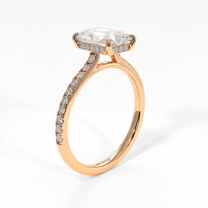 2.70ct Radiant Diamond Hidden Halo Moissanite Engagement Ring