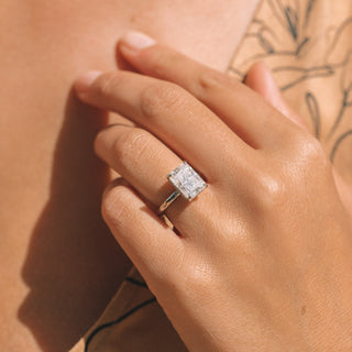 1.67ct  Radiant cut Moissanite Diamond Engagement Ring