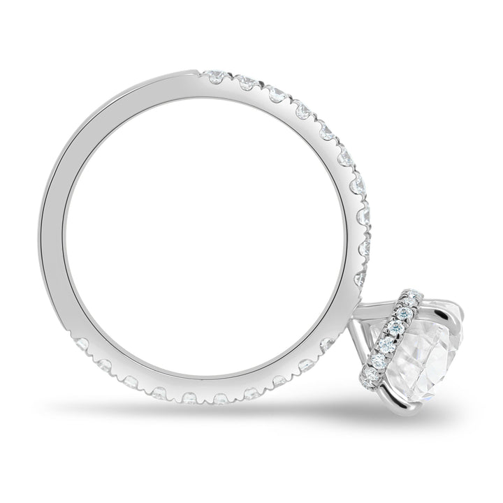 2.80CT Pear Cut Moissanite Hidden Halo Moissanite Engagement Ring