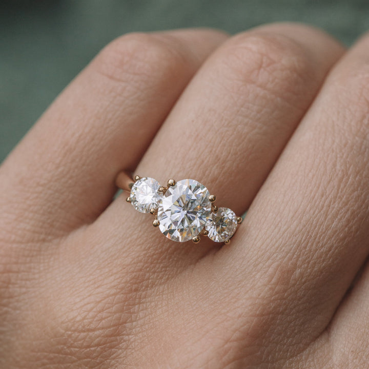 1.91CT Oval Cut Three Stone Moissanite Diamond Engagement Ring