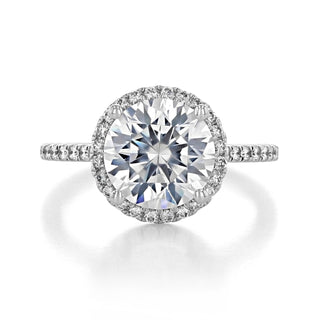 3.50 ct Round Halo Micro-Prong Moissanite Engagement Ring