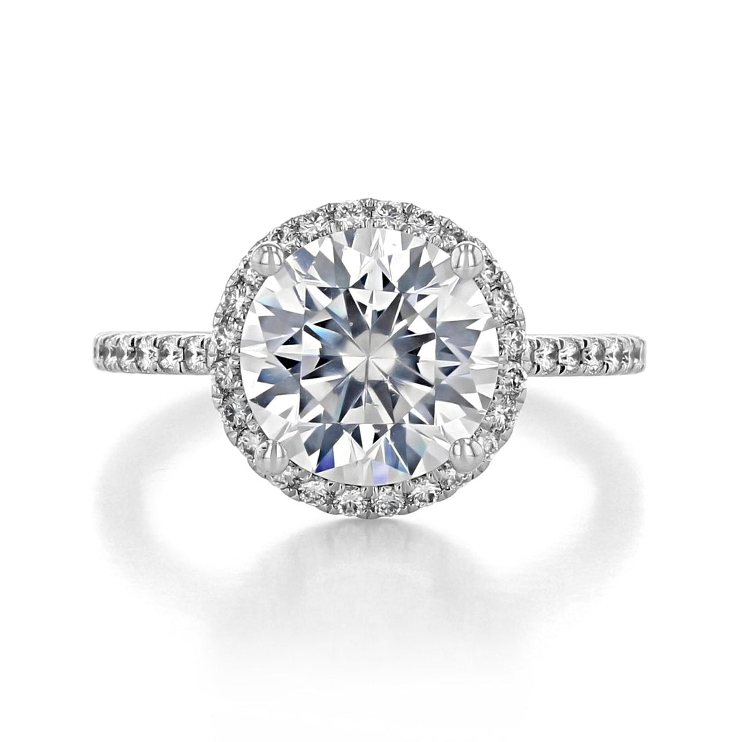 3.50 ct Round Halo Micro-Prong Moissanite Engagement Ring