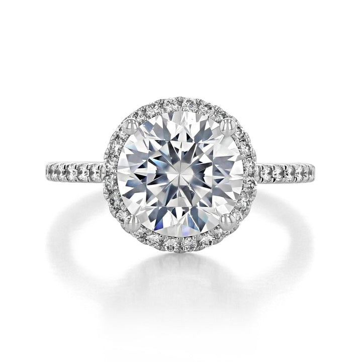 3.50 ct Round Halo Micro-Prong Moissanite Engagement Ring