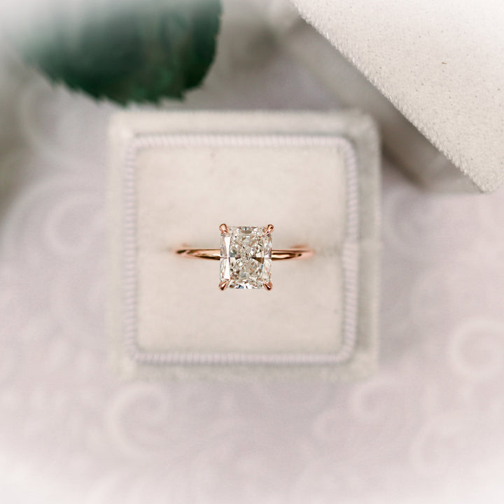 3.0ct Radiant Cut Moissanite Diamond Solitaire Engagement Ring