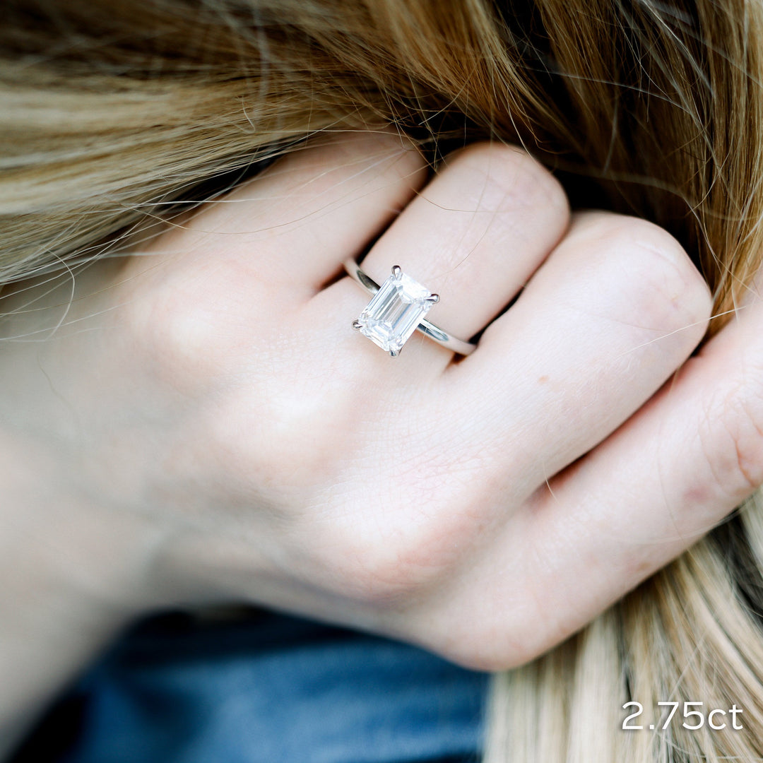 2.75ct Emerald Cut Diamond 14K Gold Engagement Ring