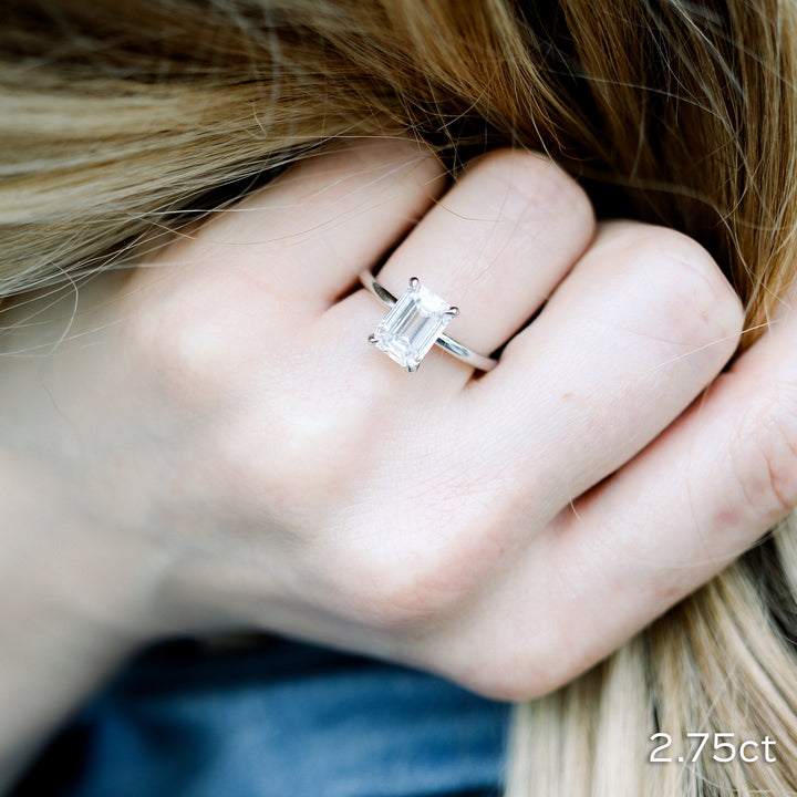 2.75ct Emerald Cut Diamond 14K Gold Engagement Ring