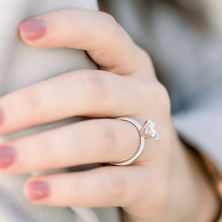 1.75ct Princess Cut Moissanite Diamond Classic Solitare Engagement Ring