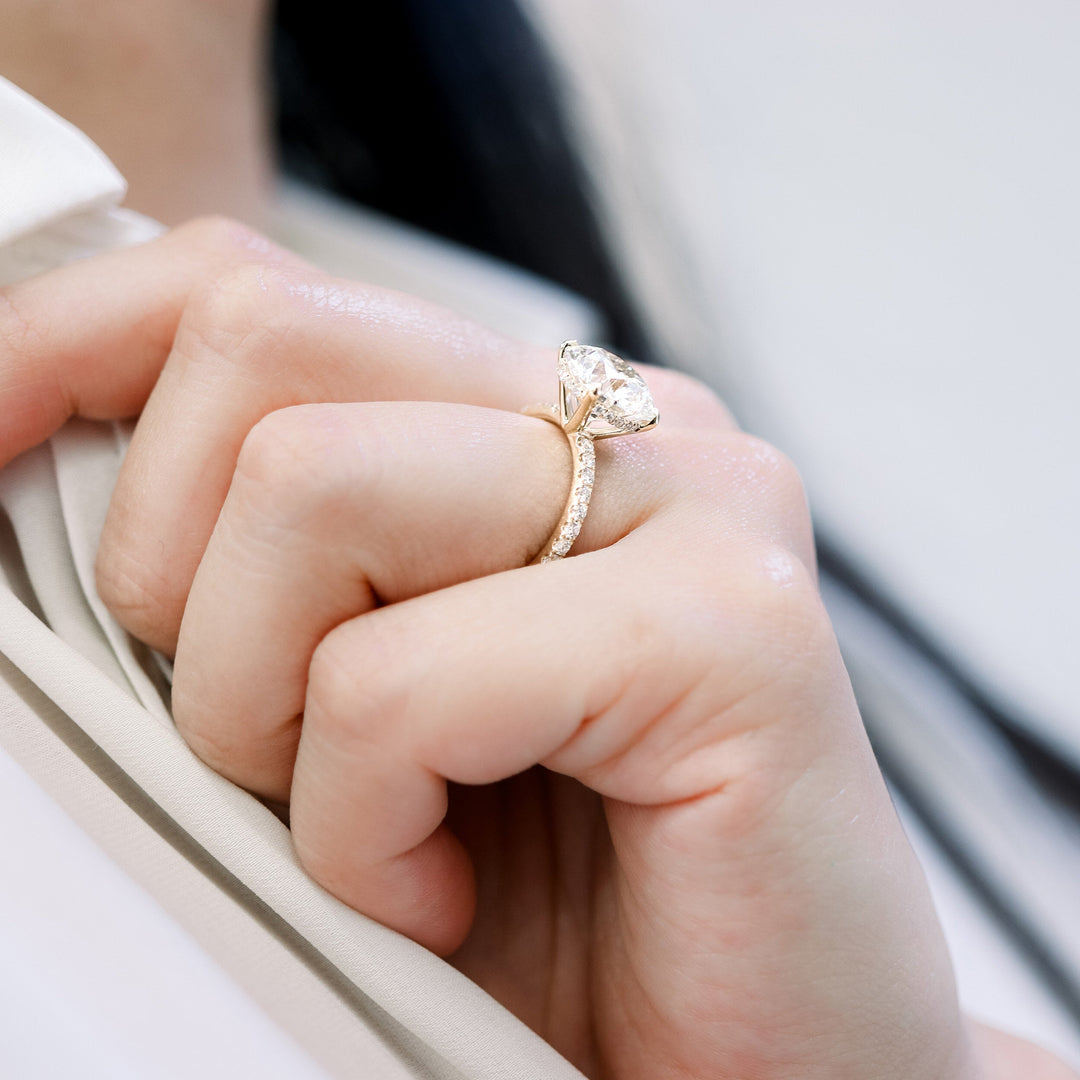 1.50CT Round Brilliant Cut Moissanite Pave Diamond Engagement Ring