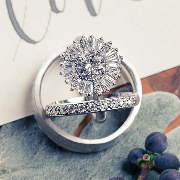 Round Brilliant  Cut Half Eternity Wedding Band