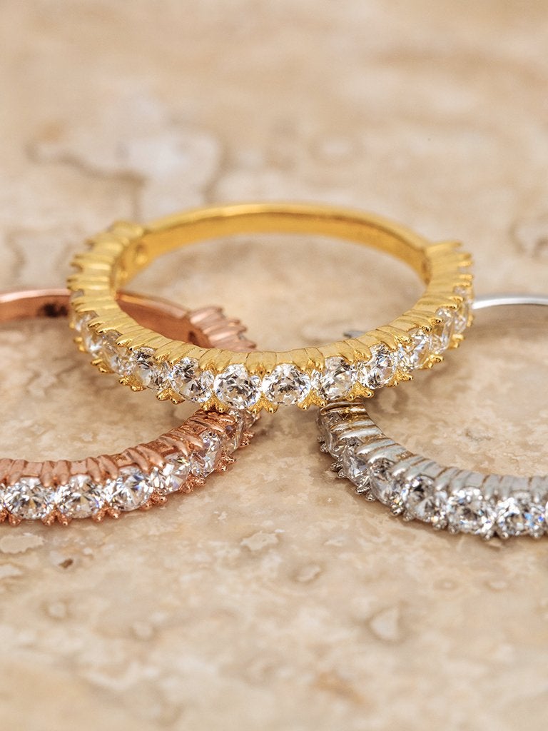 0.35CTW Round Brilliant Cut Half Eternity Perfect Moissanite Wedding Band