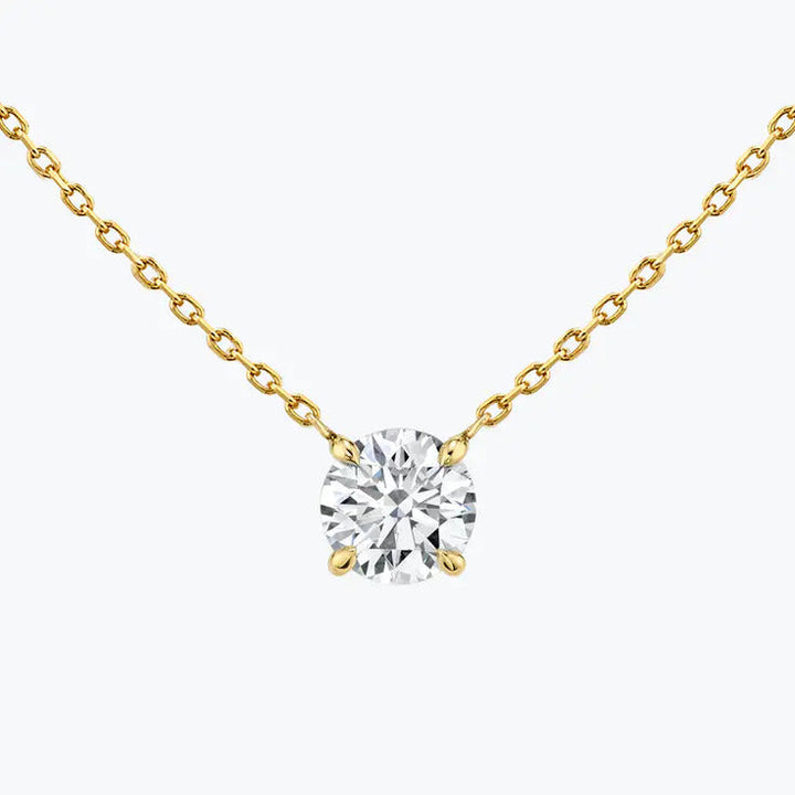 0.25-1.0ct Round Brilliant Cut Solitaire Moissanite Diamond Necklace