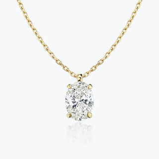 0.25-1.0ct Oval Cut Solitaire Moissanite Diamond Necklace